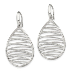 Sophia Jewelers Sterling Silver 925 Teardrop Dangle Earrings with Polished Textured Finish