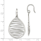 Sophia Jewelers Sterling Silver 925 Teardrop Dangle Earrings with Polished Textured Finish