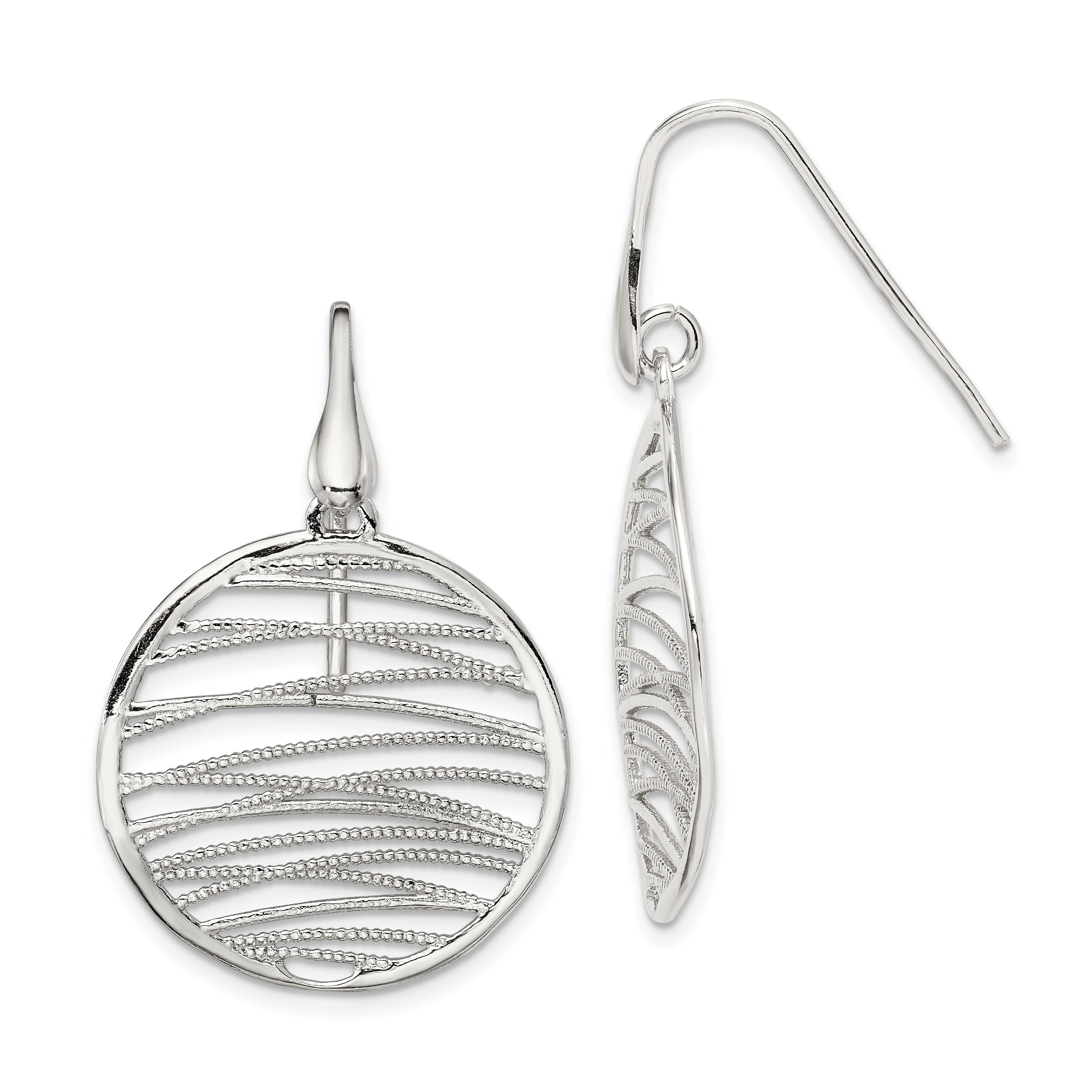 Sterling Silver Polished & Textured Earrings