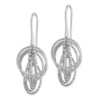 Sophia Jewelers Sterling Silver Rhodium-Plated Dangle Earrings with Diamond-Cut Intertwined Circles