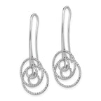 Sterling Silver Rhodium-Plated Dangle Earrings with Diamond-Cut Fancy Circles