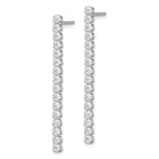 Sterling Silver Rhodium-plated Polished Fancy CZ Post Dangle Earrings