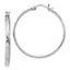 Sterling Silver Rhodium-plated 2.5mm Textured Round Hoops