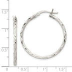 Sophia Jewelers Sterling Silver 925 Hoop Earrings with Diamond-Cut Satin Finish