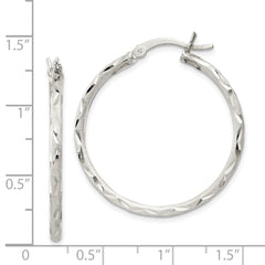 Sophia Jewelers Sterling Silver 925 Hoop Earrings with Diamond-Cut Satin Finish