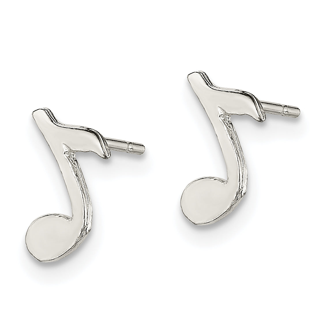 Musical Note Mini Stud Earrings in Sterling Silver