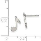 Musical Note Mini Stud Earrings in Sterling Silver