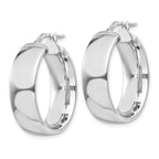 Sterling Silver Rhodium-Plated Hoop Earrings with Polished Hollow Design