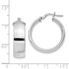 Sterling Silver Rhodium-Plated Hoop Earrings with Polished Hollow Design