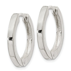 Sterling Silver 925 Polished Hinged Hoop Earrings with Anti-Tarnish Finish