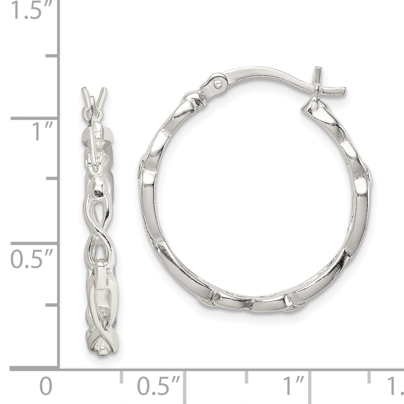Sterling Silver Infinity Hoop Earrings with Polished Anti-Tarnish Finish