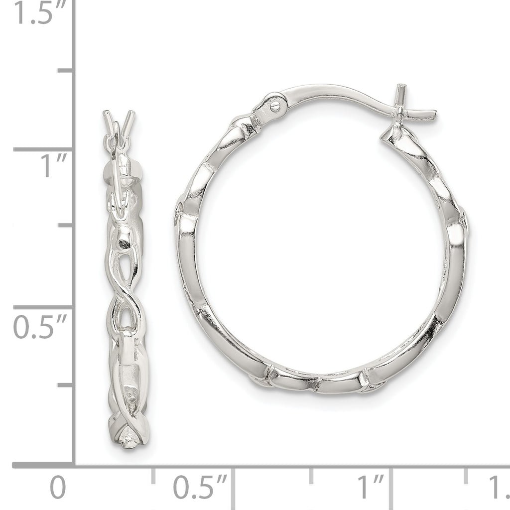 Sterling Silver Infinity Hoop Earrings with Polished Anti-Tarnish Finish