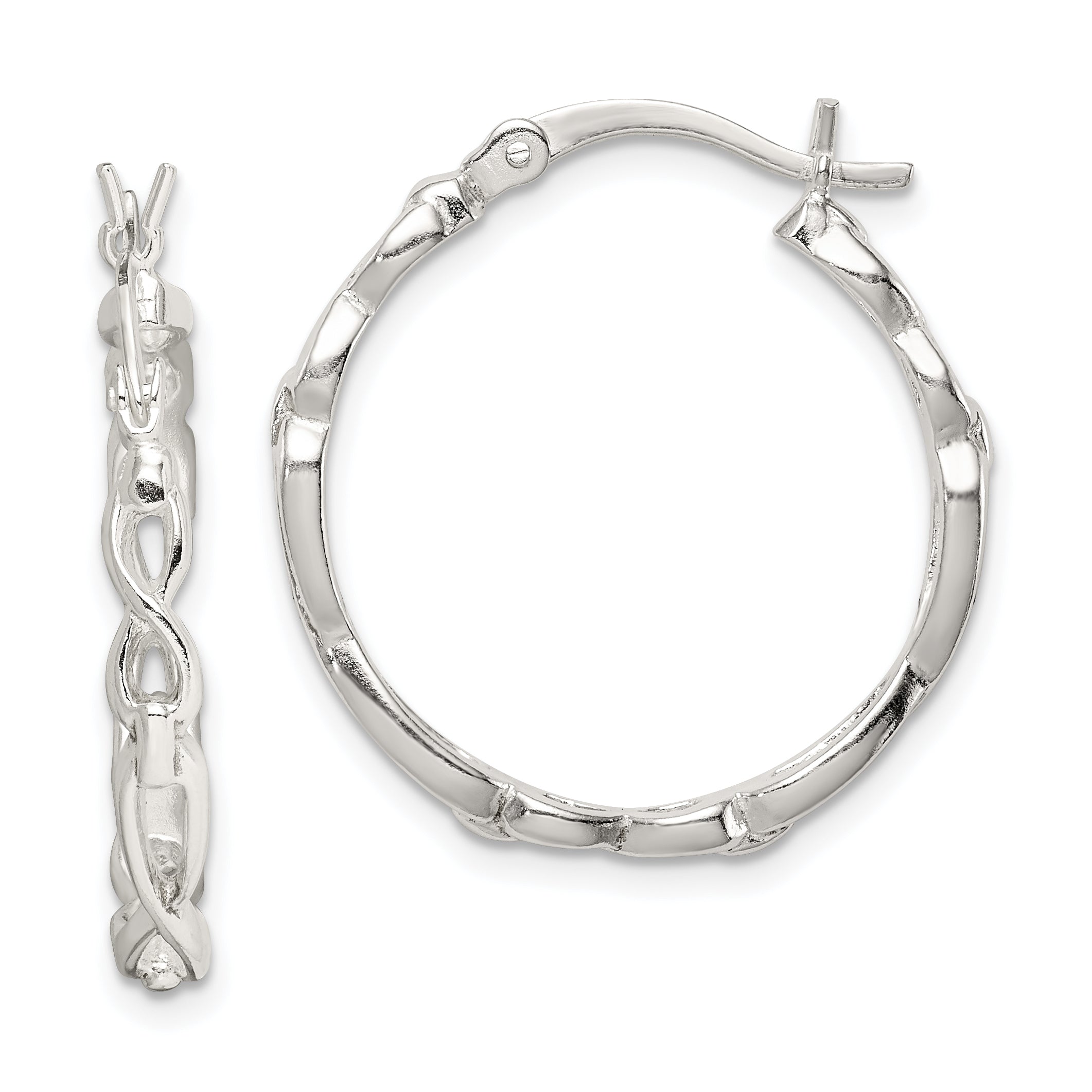 Sterling Silver Infinity Design Hoop Earrings Main image