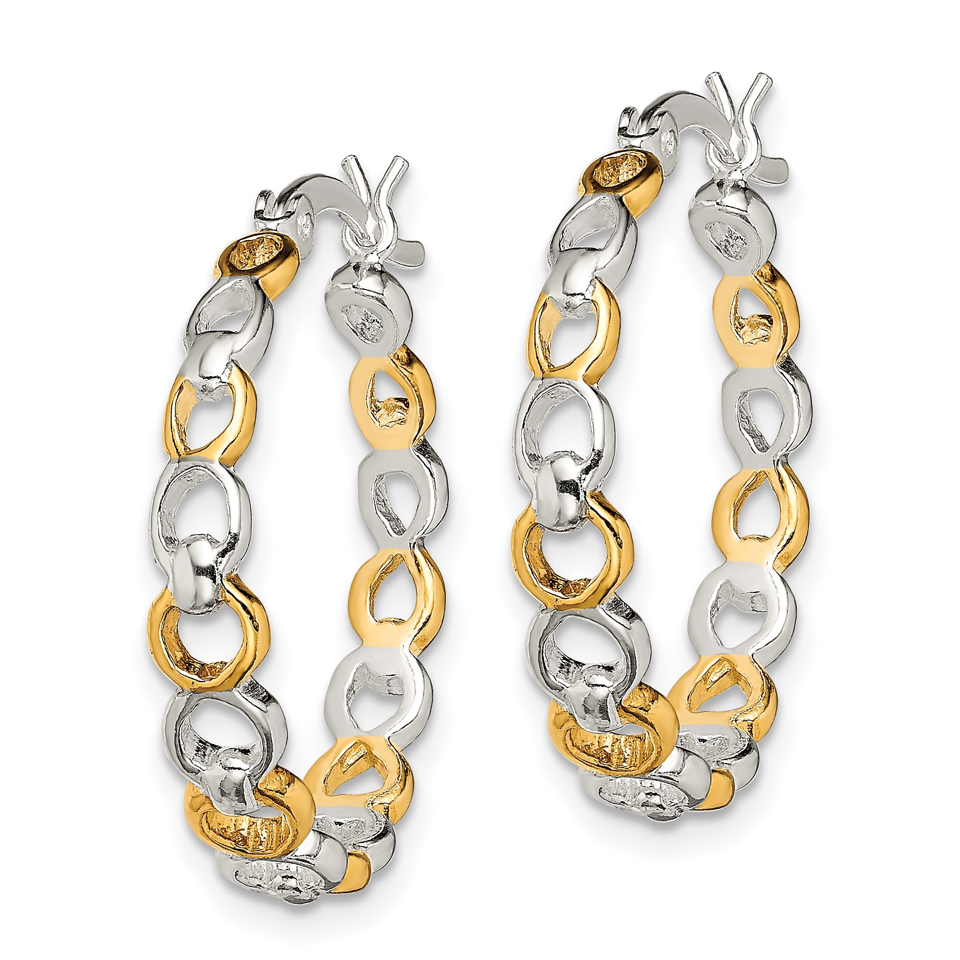 Sterling Silver Flash Gold-plated Hoop Earrings
