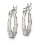 Sterling Silver 925 Bamboo Hoop Earrings with Polished Anti-Tarnish Finish