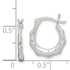 Sterling Silver 925 Bamboo Hoop Earrings with Polished Anti-Tarnish Finish