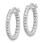 Beaded Hoop Earrings in Sterling Silver