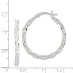 Sterling Silver 925 Polished Hoop Earrings with Hinged Closure and Anti-Tarnish Finish