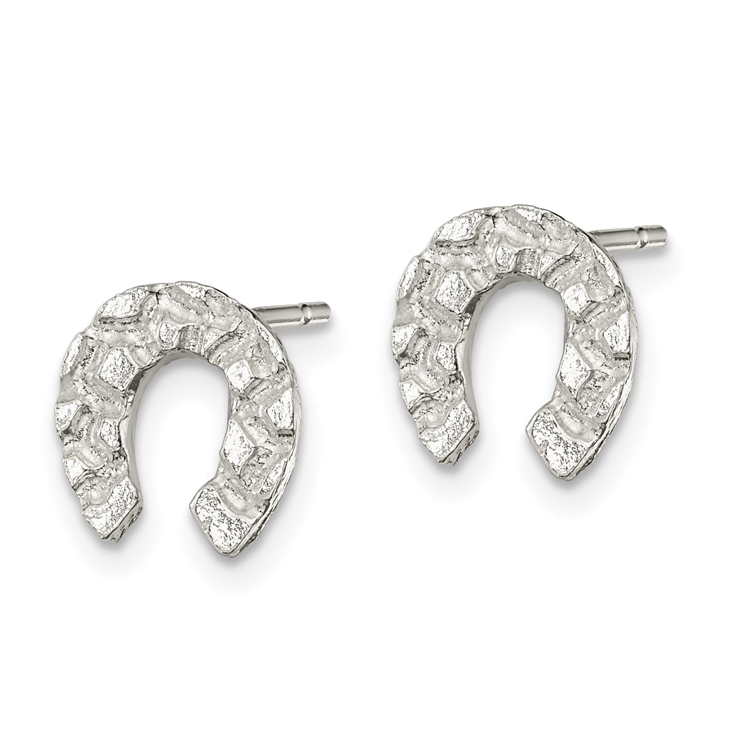 Sterling Silver 925 Horseshoe Mini Earrings with Polished Anti-Tarnish Finish