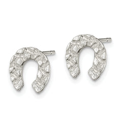 Sterling Silver 925 Horseshoe Mini Earrings with Polished Anti-Tarnish Finish