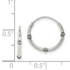 Sterling Silver 925 Endless Hoop Earrings with Polished Antique Finish