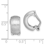 Sterling Silver Rhodium-Plated Diamond-Cut J-Hoop Earrings for Women