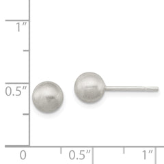Sterling Silver 925 Brushed Laser-Cut Ball Earrings with Anti-Tarnish Finish