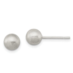 Sterling Silver Polished 6mm Laser-cut Post Earrings