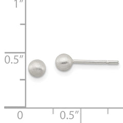 Sterling Silver 4mm Brushed Laser-Cut Post Earrings with Anti-Tarnish Finish