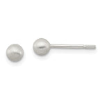 Sterling Silver Polished 4mm Laser-cut Post Earrings