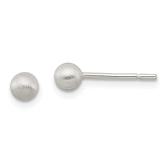 Sterling Silver Polished 4mm Laser-cut Post Earrings