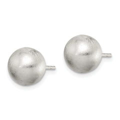 Sterling Silver 925 Laser-Cut Ball Earrings with Brushed Finish