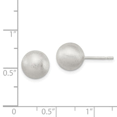 Sterling Silver 925 Laser-Cut Ball Earrings with Brushed Finish
