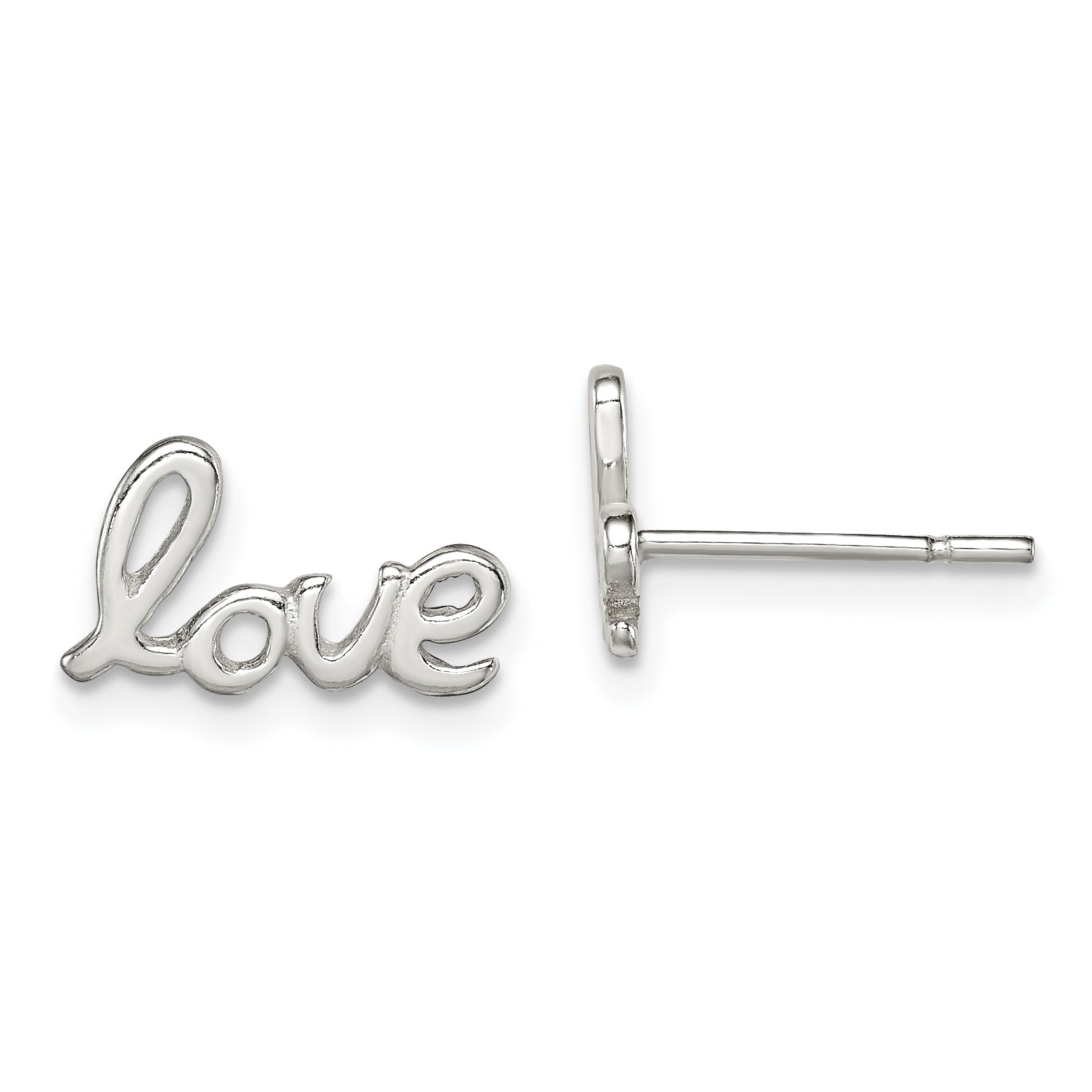 Sterling Silver Polished Love Post Earrings Main image
