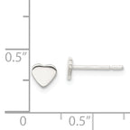 Sterling Silver 925 Heart Post Earrings with Polished Finish and Anti-Tarnish Coating