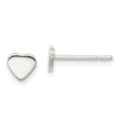 Sterling Silver Polished Heart Post Earrings