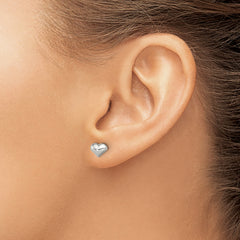 Sophia Jewelers 925 Sterling Silver Polished Heart Earrings with Anti-Tarnish Finish