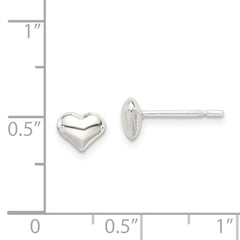 Sterling Silver Polished Heart Post Earrings