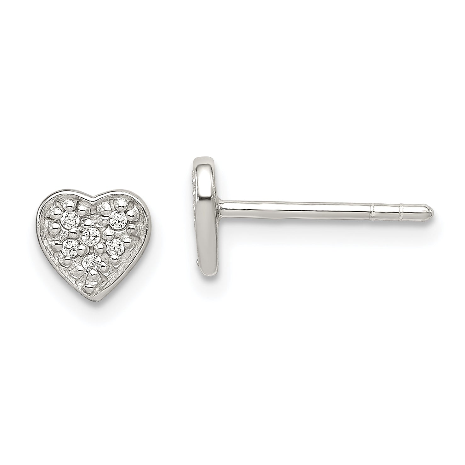 Sterling Silver CZ Heart Post Earrings Main image