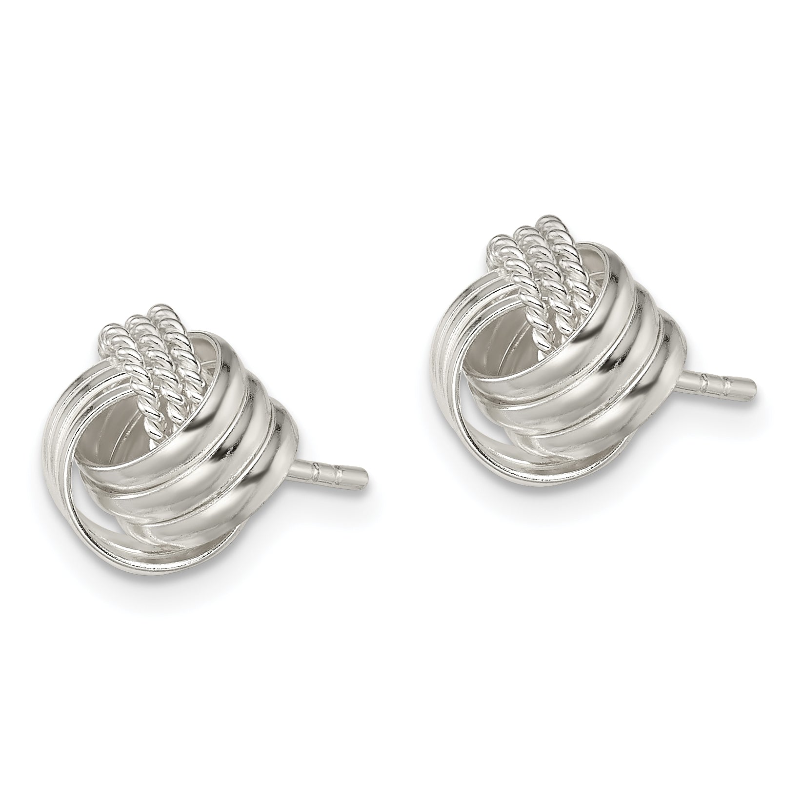 925 Sterling Silver Knot Earrings with Polished & Textured Finish Anti-Tarnish Secondary image