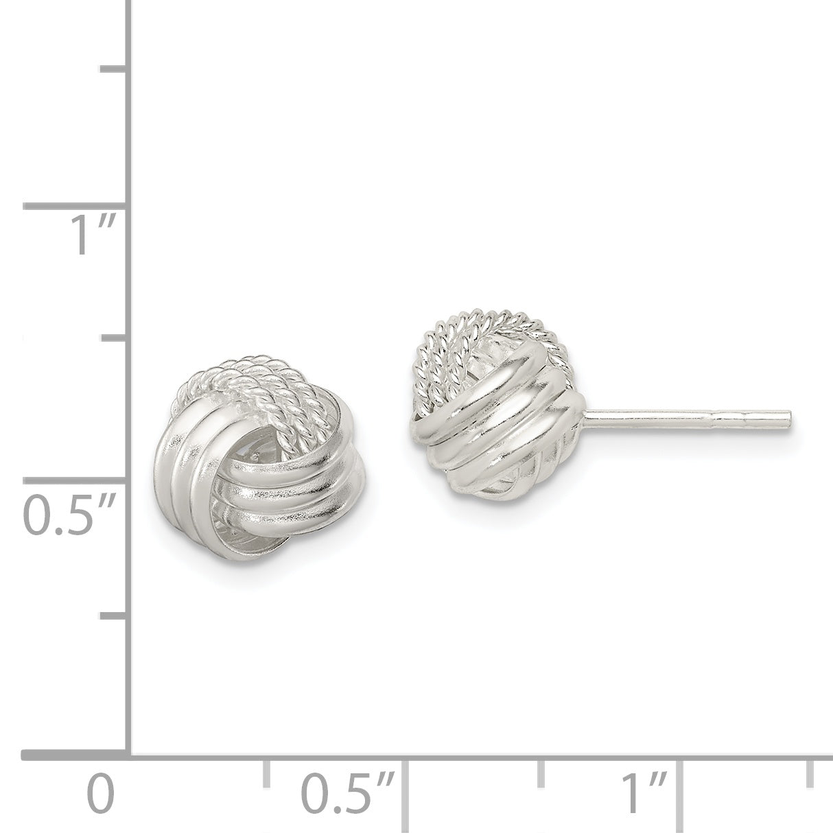925 Sterling Silver Knot Earrings with Polished & Textured Finish Anti-Tarnish