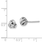 Sophia Jewelers Sterling Silver Rhodium-Plated Love Knot Earrings Polished Finish