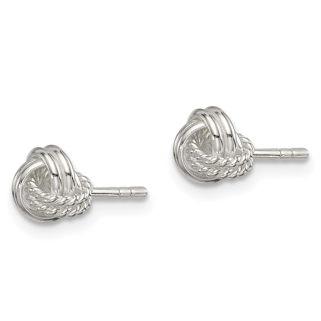 Sophia Jewelers Sterling Silver Knot Earrings with Polished Textured Finish
