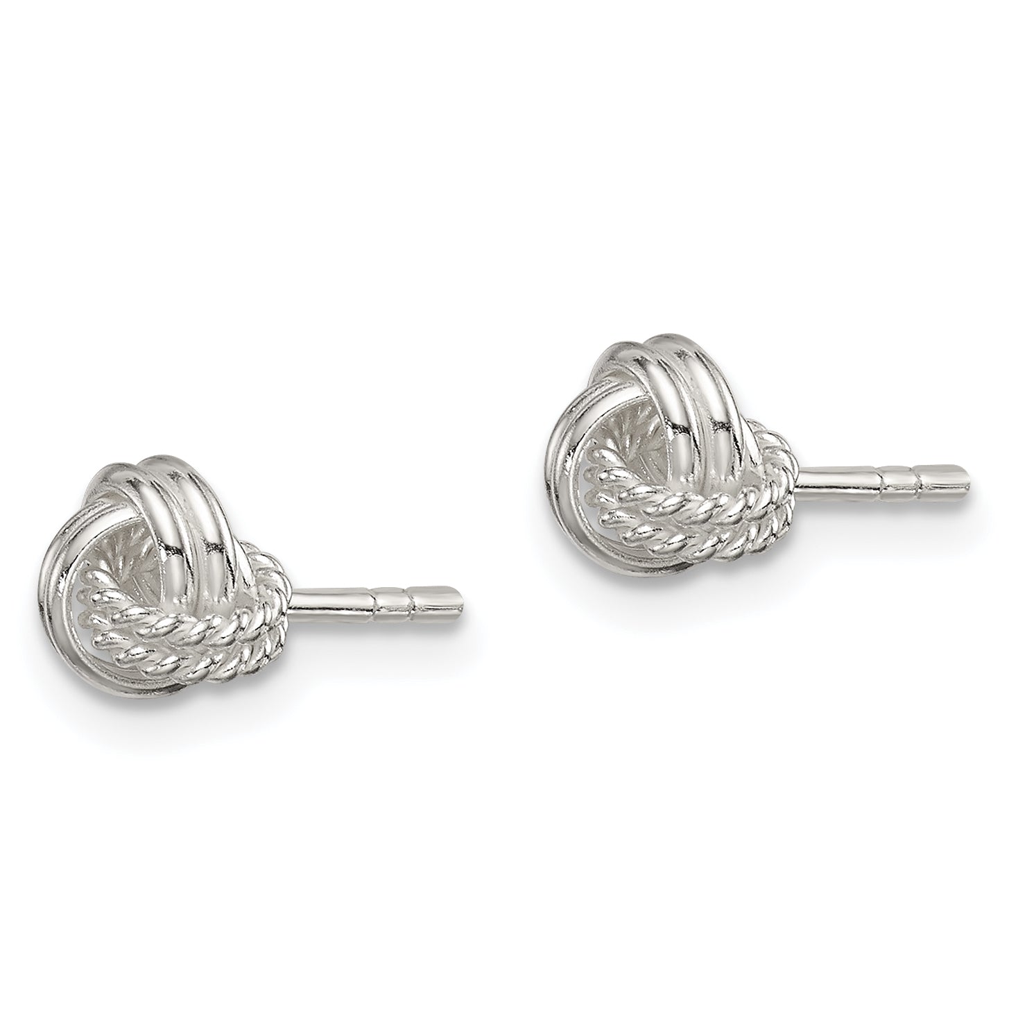 Sophia Jewelers Sterling Silver Knot Earrings with Polished Textured Finish