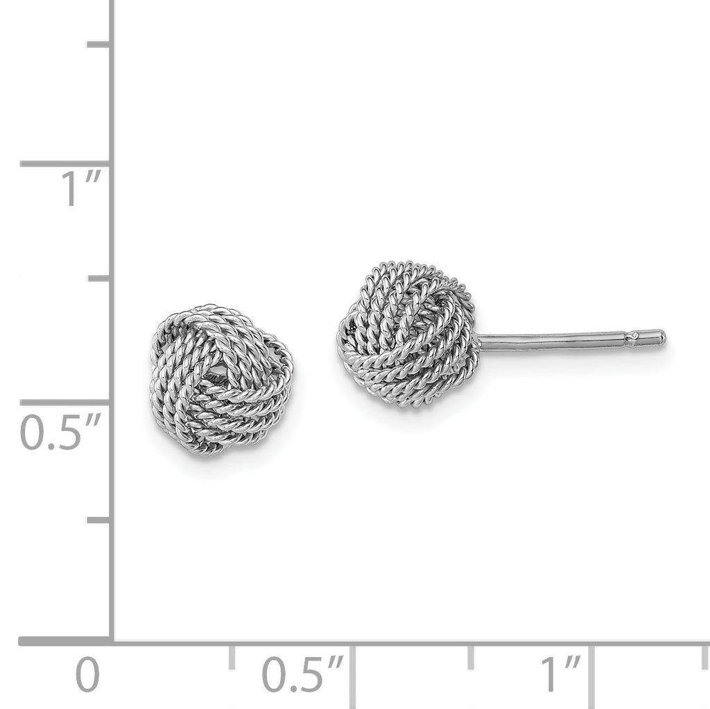 Sophia Jewelers Sterling Silver 925 Love Knot Earrings with Polished Rhodium Finish