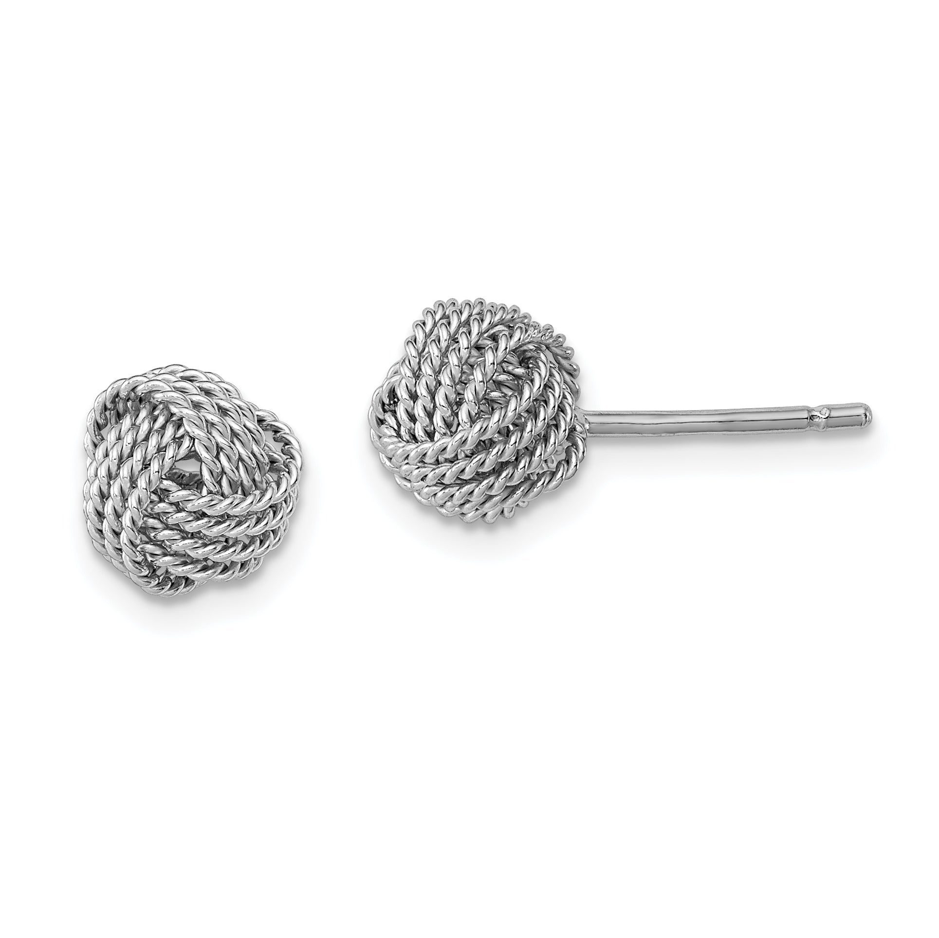 Sterling Silver Rhodium-plated Rope Knot Post Earrings Main image