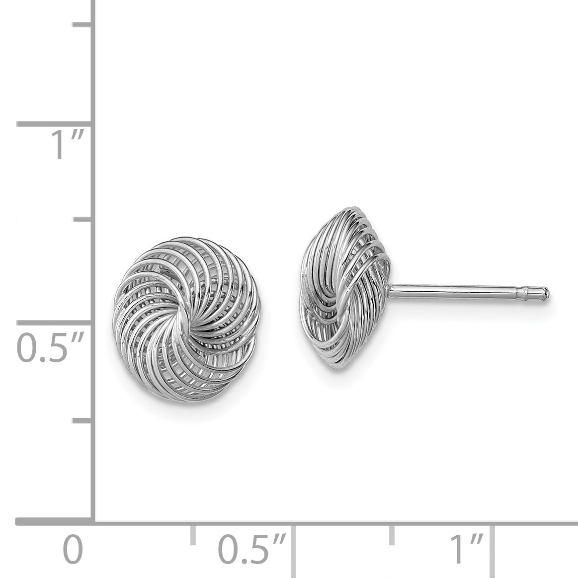 Sterling Silver Rhodium-Plated Love Knot Earrings with Polished Finish