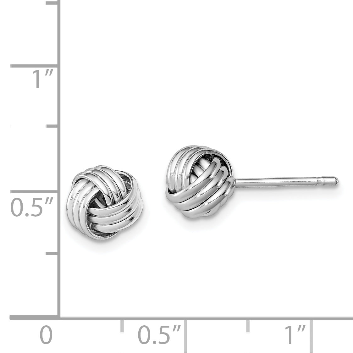 925 Sterling Silver Triple Knot Earrings with Rhodium-Plated Polished Finish