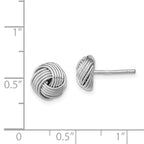 Sterling Silver Rhodium-Plated Polished Love Knot Earrings for Women