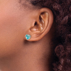 Sterling Silver Enamel Seashell Earrings with Polished Finish and Anti-Tarnish